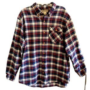 Duluth Trading Co. Shirt Mens Blue Red Plaid Single Pocket Long Sleeve - XL